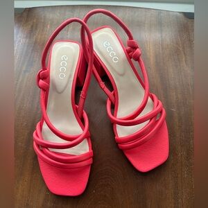 NWOT Ecco Women's Bold Red Heeled Sandals